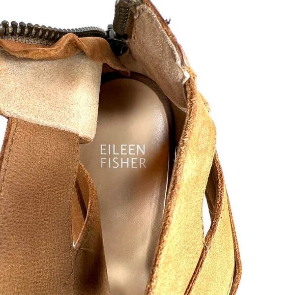 EILEEN FISHER Dibs 3 Inch Wedge Sandal in Tan Women\'s Size 9.5